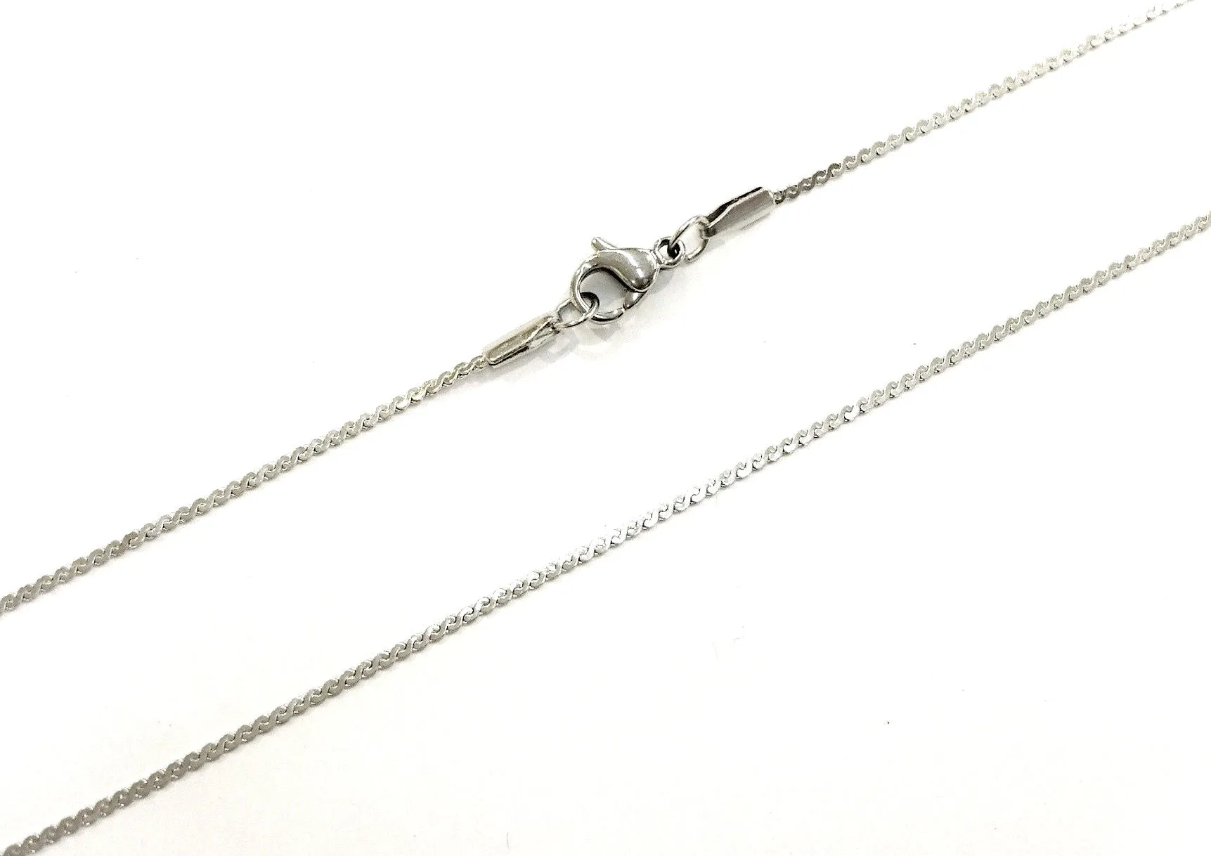 18" Stainless Steel Serpentine Chain Chain Necklace, 1.2mm | 18" 不鏽鋼項鏈, S鏈