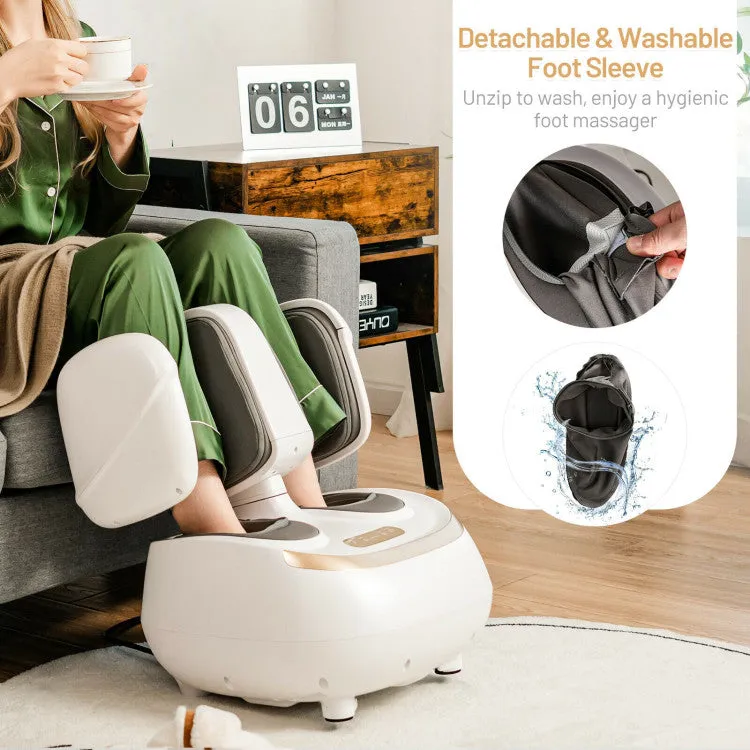 2-in-1 Foot and Calf Massager with Heat Function-White