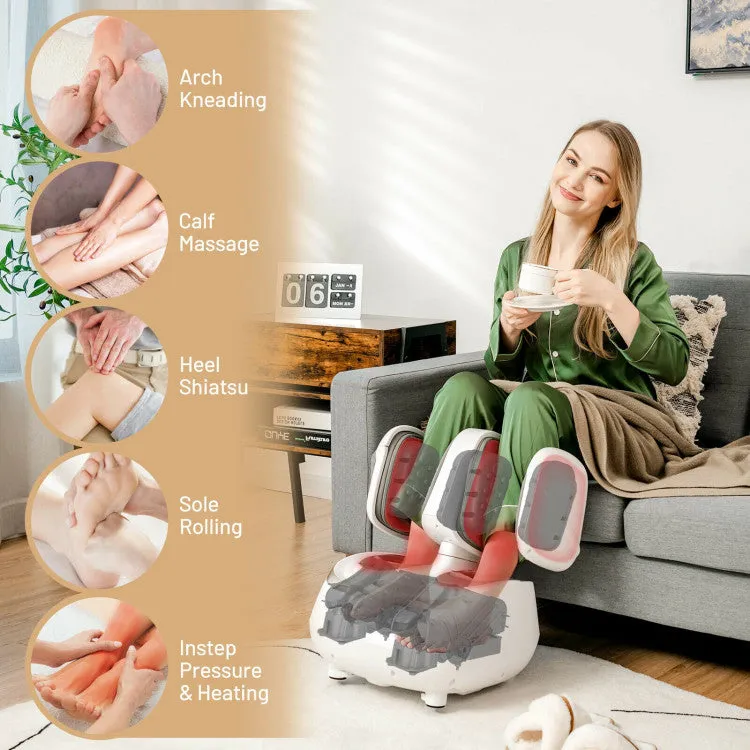 2-in-1 Foot and Calf Massager with Heat Function-White