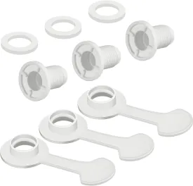 3 Sets Cooler Drain Plug Cooler Plug Replacement Triple Snap Drain Assembly for Coolers 1.14 Inches/ 2.9 cm Shaft Length, White