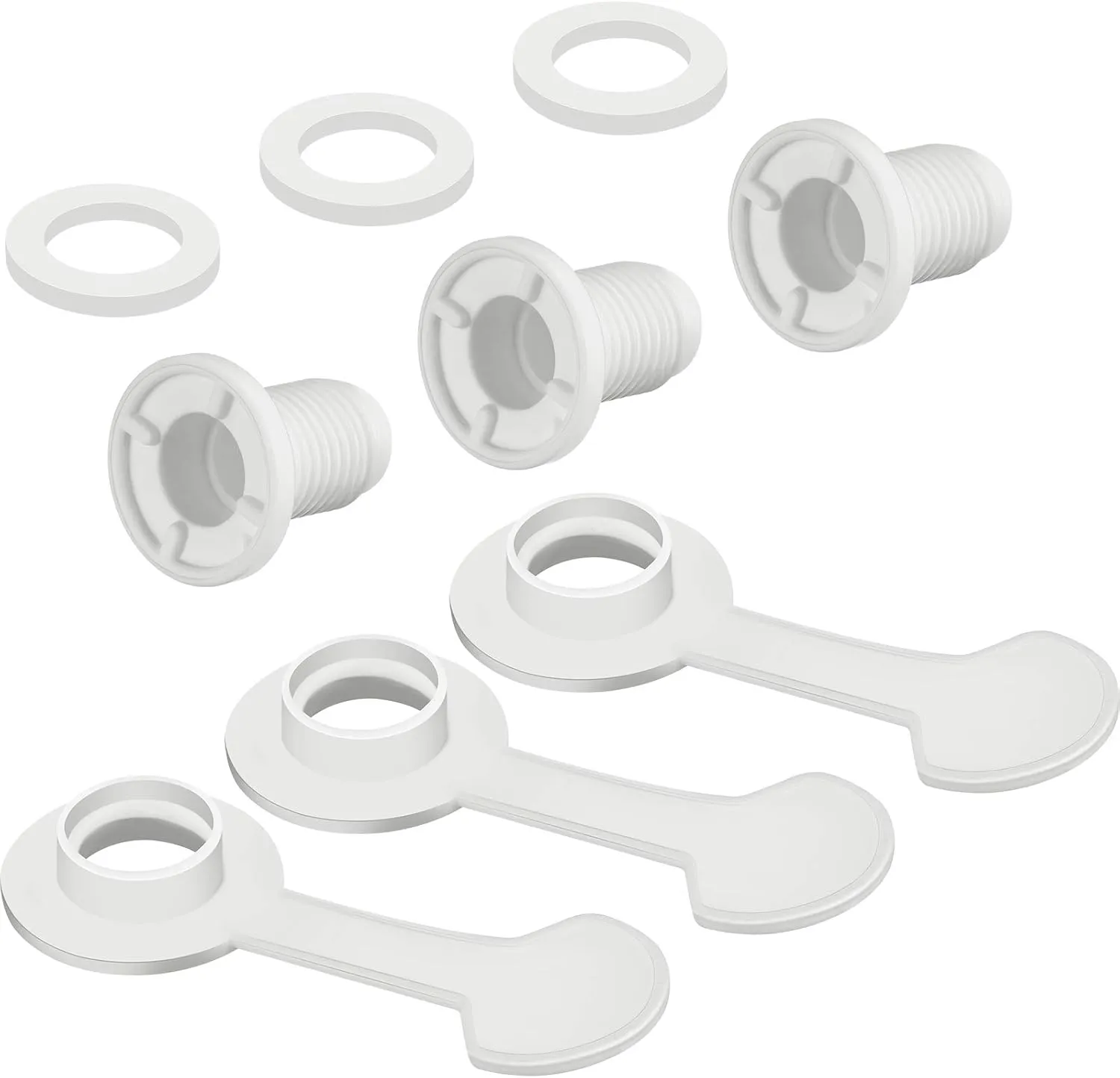 3 Sets Cooler Drain Plug Cooler Plug Replacement Triple Snap Drain Assembly for Coolers 1.14 Inches/ 2.9 cm Shaft Length, White