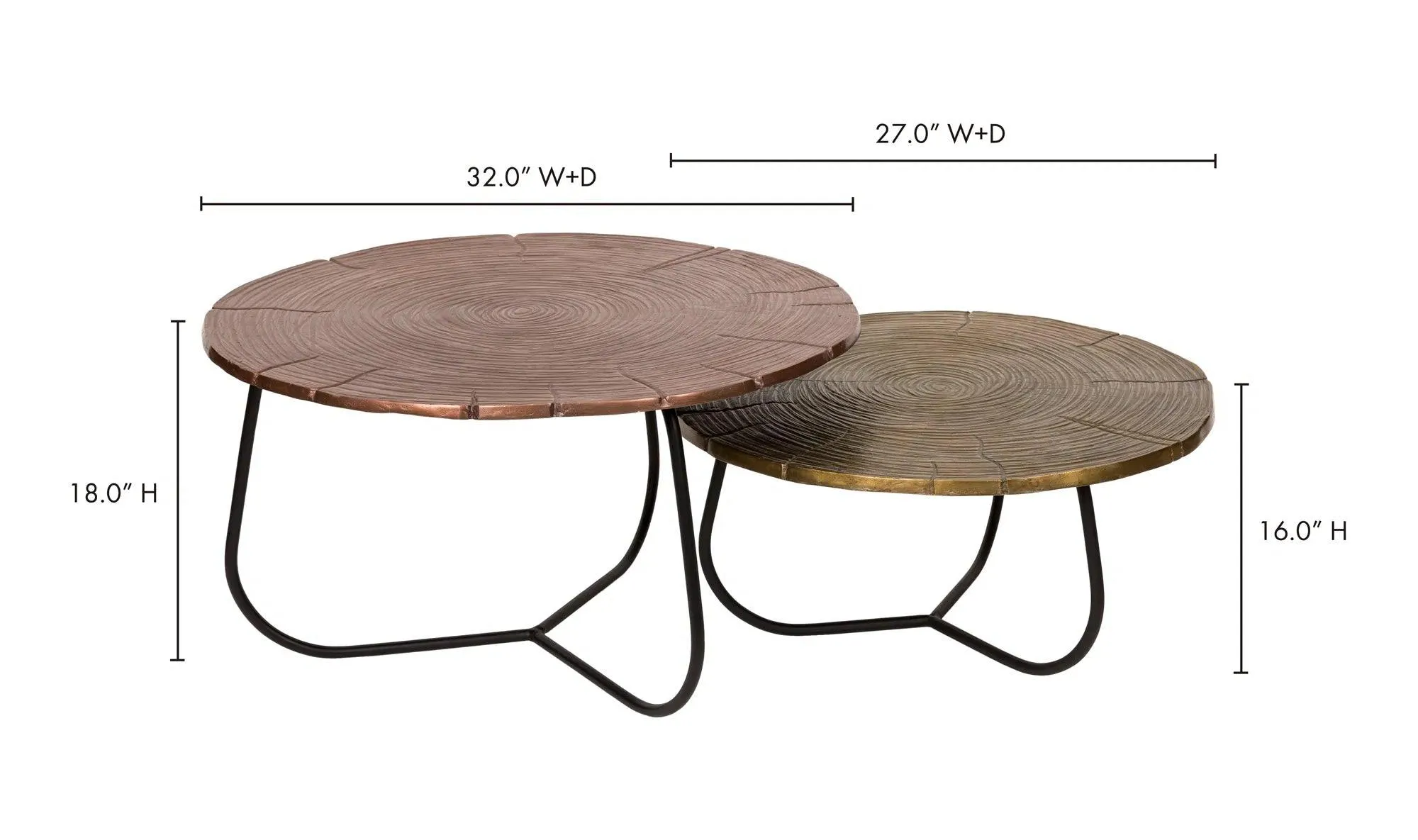 32 Inch Section Tables Set Of 2 Multicolor Industrial