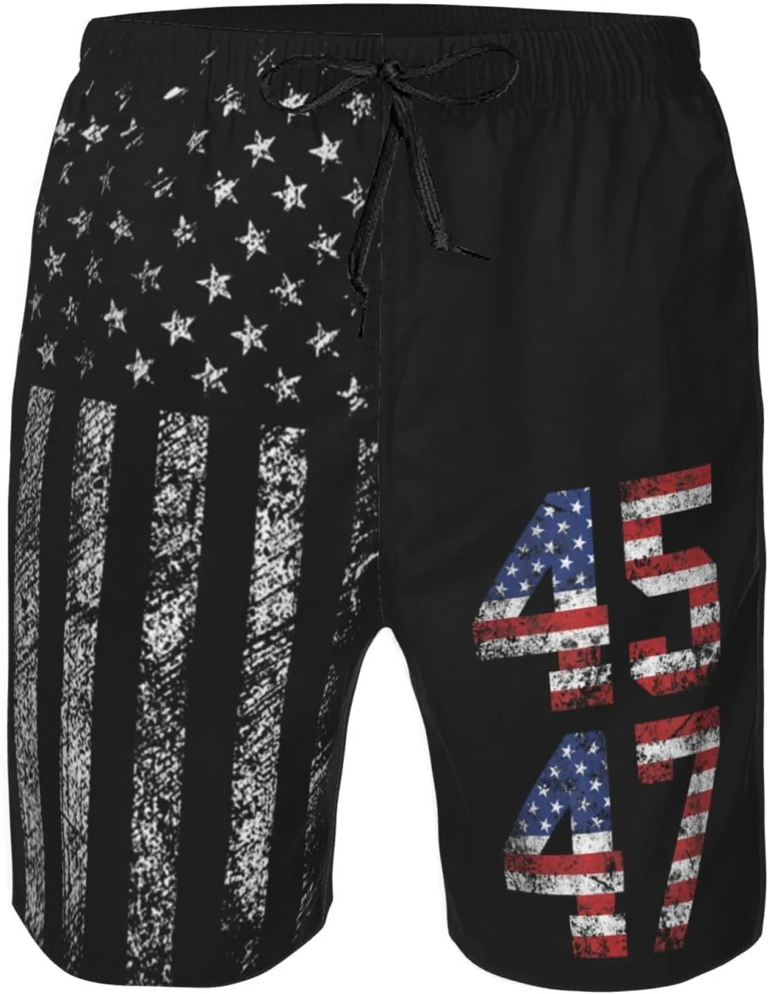 45 47 Tru-mp 2024 Men's Swim Trunks Quick Dry Swimsuits Beach Bathing Suits Swim Board Shorts with Mesh Liner -