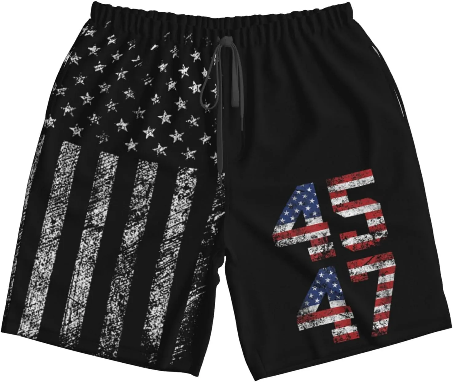 45 47 Tru-mp 2024 Men's Swim Trunks Quick Dry Swimsuits Beach Bathing Suits Swim Board Shorts with Mesh Liner -