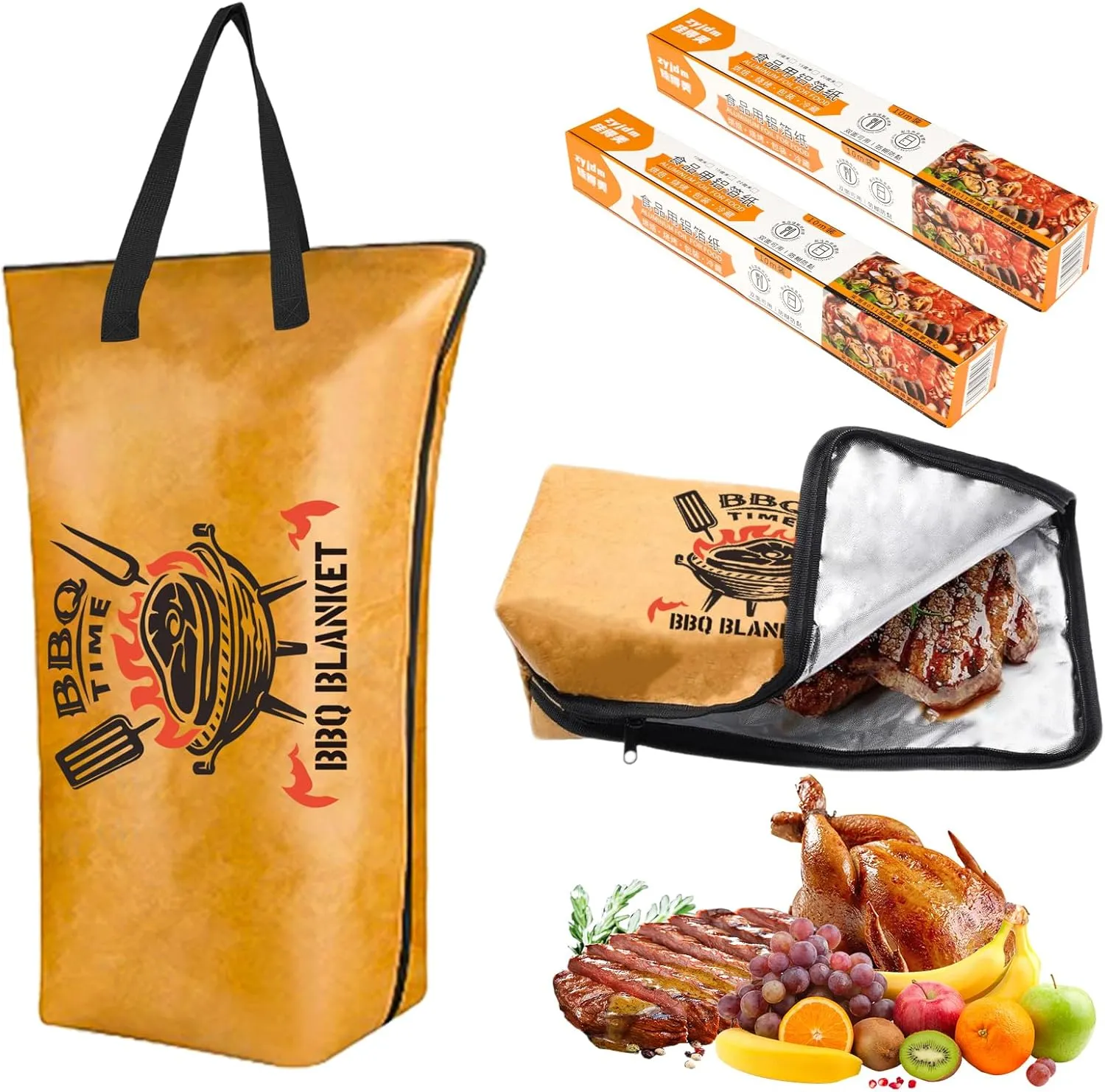 BBQ Blanket for Resting Meat - 22inch Meat Resting Blanket with Wide Mouth | Durable Gifts for Men Who Has Everything | Smoker Meat Resting Blanket for Large Brisket/Beef/Pork Shoulders/Turkeys