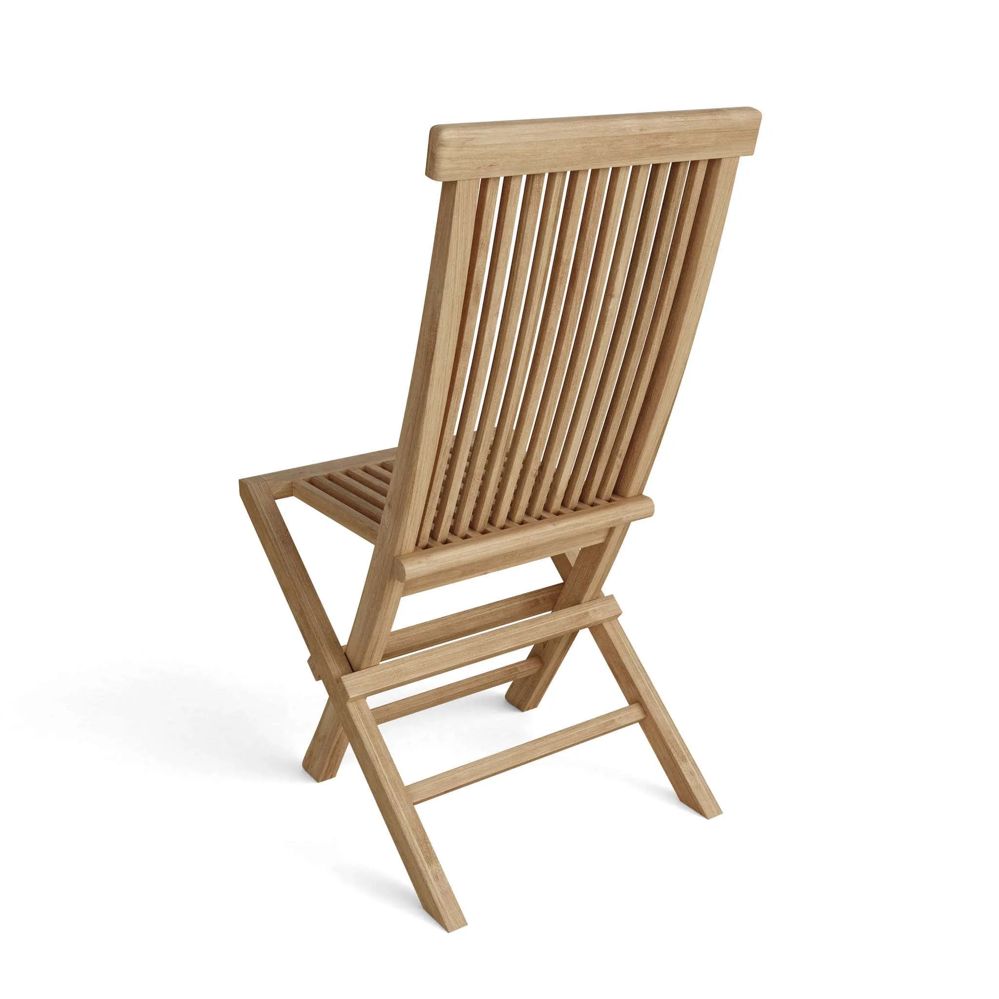 Convenient 5-Piece Teak Folding Dining Set, Nimble Design Allows Ease of Movement & Storage.