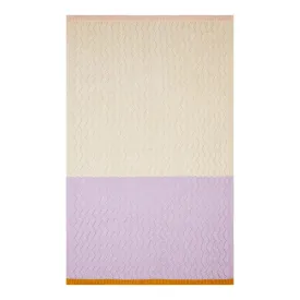 Cotton Knit Baby Blanket ''Lilac and Cream''