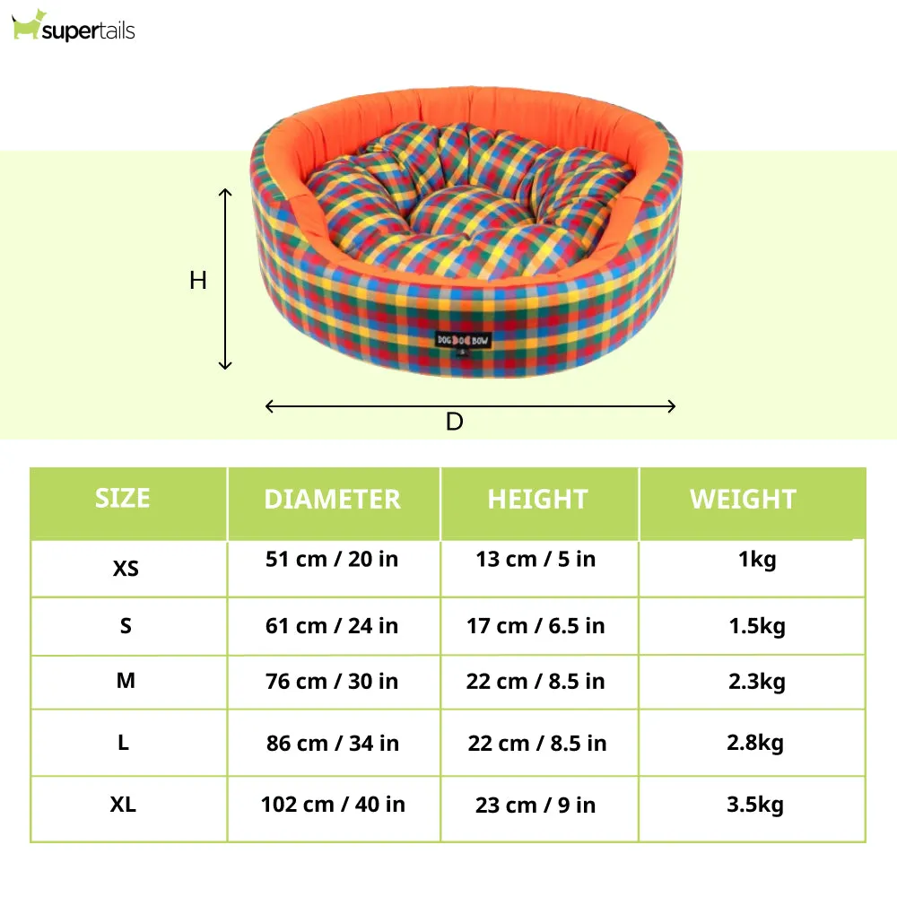 Dogobow Rubic Square Bed for Dogs and Cats (Multi Colour)