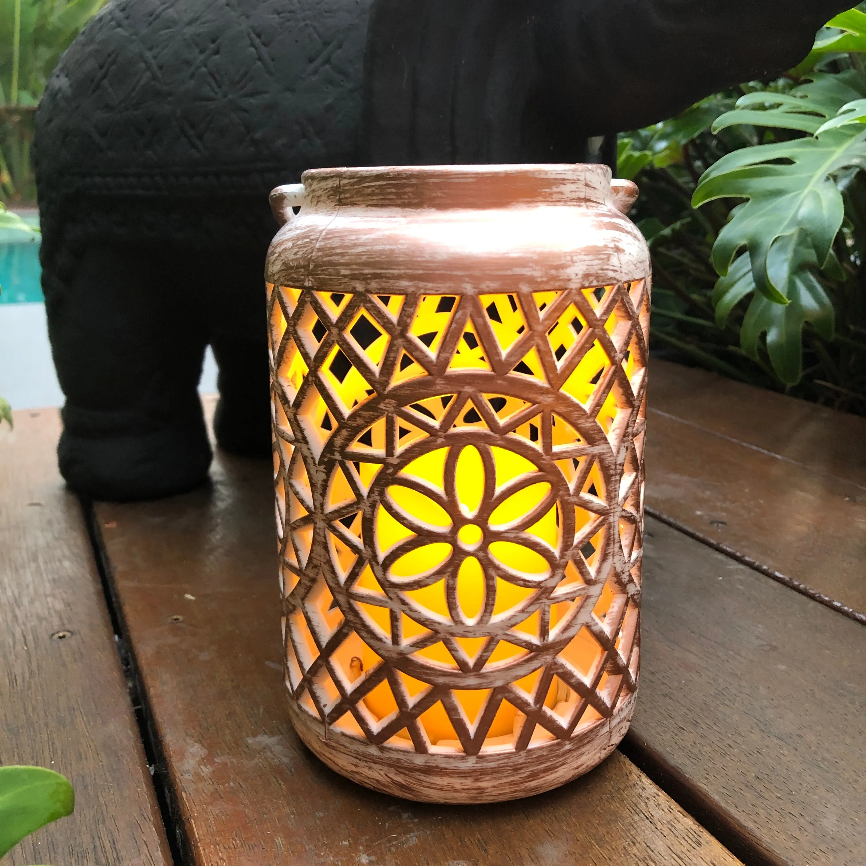 Exotic Flower Lantern with LED Candle