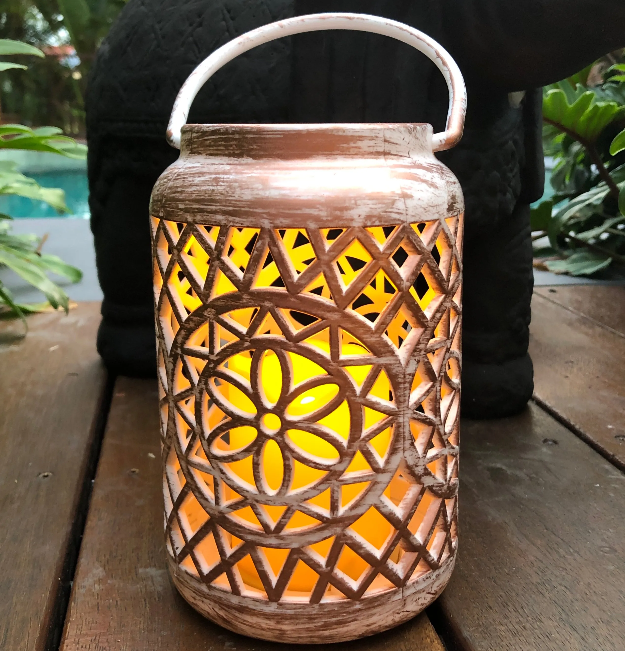 Exotic Flower Lantern with LED Candle