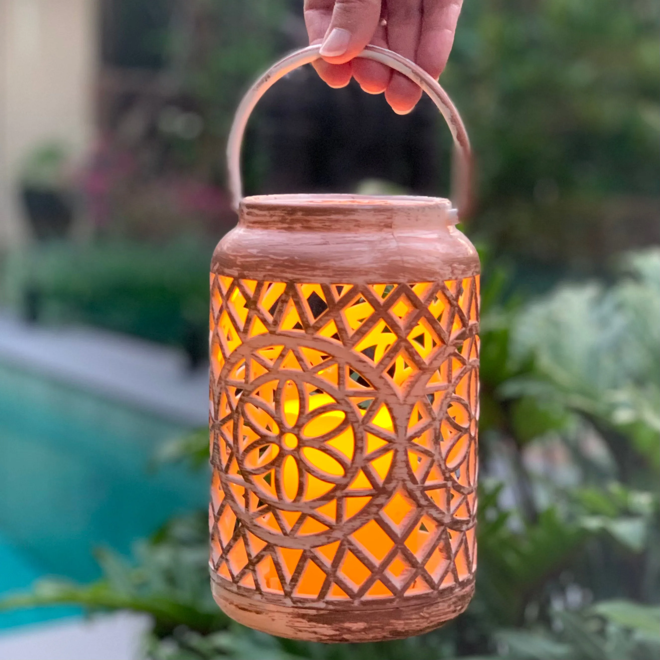 Exotic Flower Lantern with LED Candle