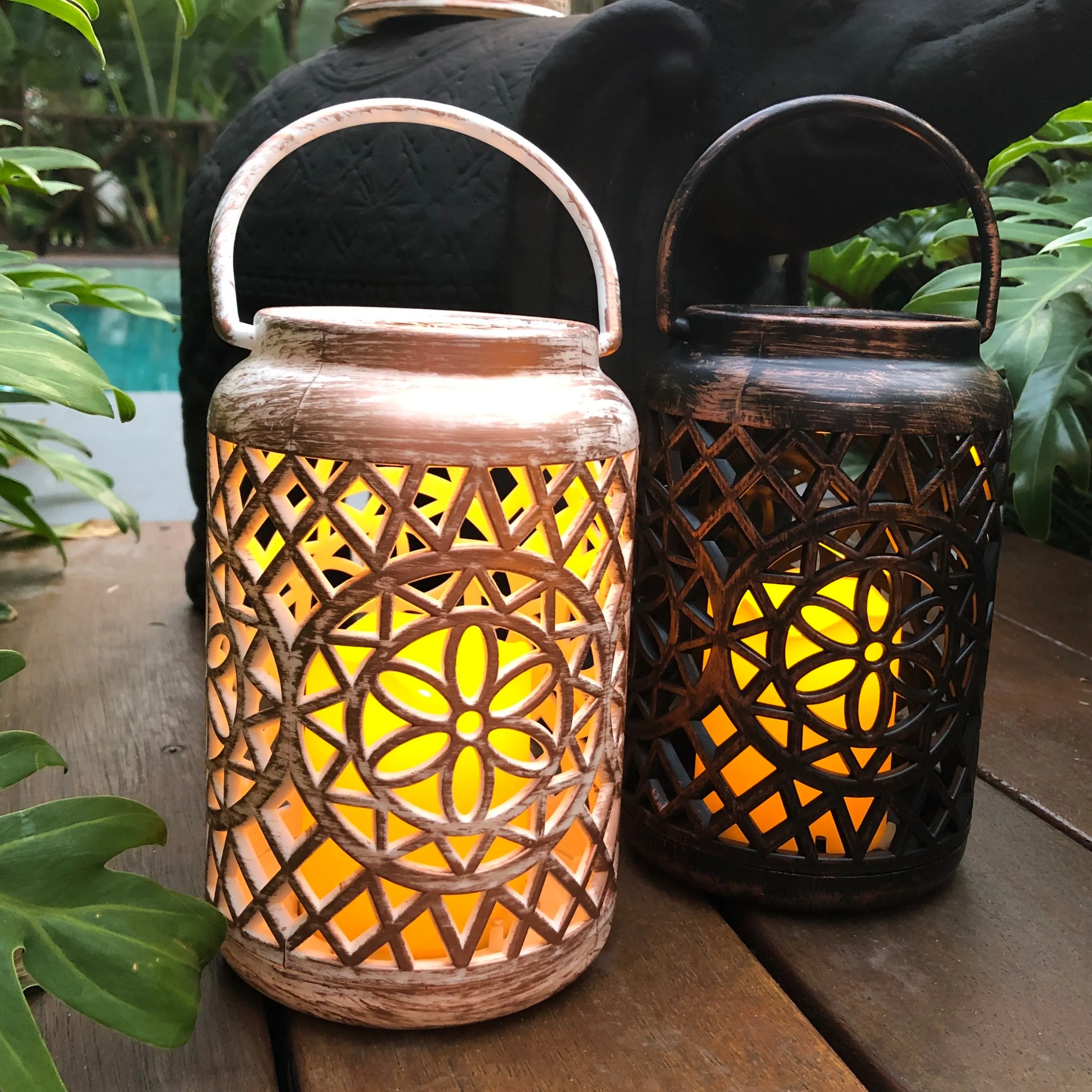 Exotic Flower Lantern with LED Candle