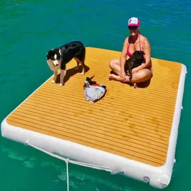 Floating Dock Platform, Inflatable Water Gymnastics Mat, Inflatable Dock Island Raft Water Dock Mat, Offshore Floating Island Floating Bed,2.5 * 3m/8.2 * 9.8ft