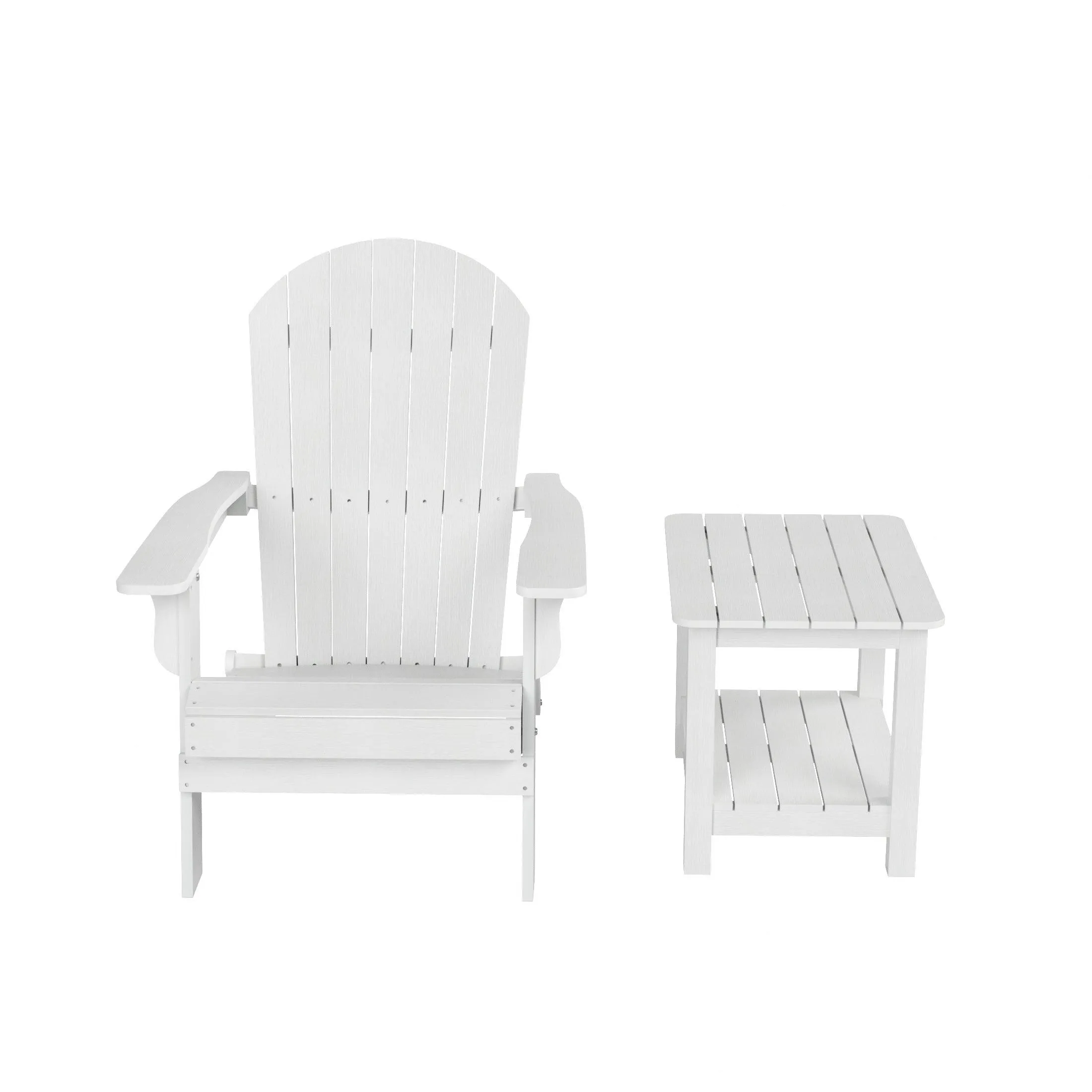 Florence HIPS Folding Adirondack Chair with Side Table Set