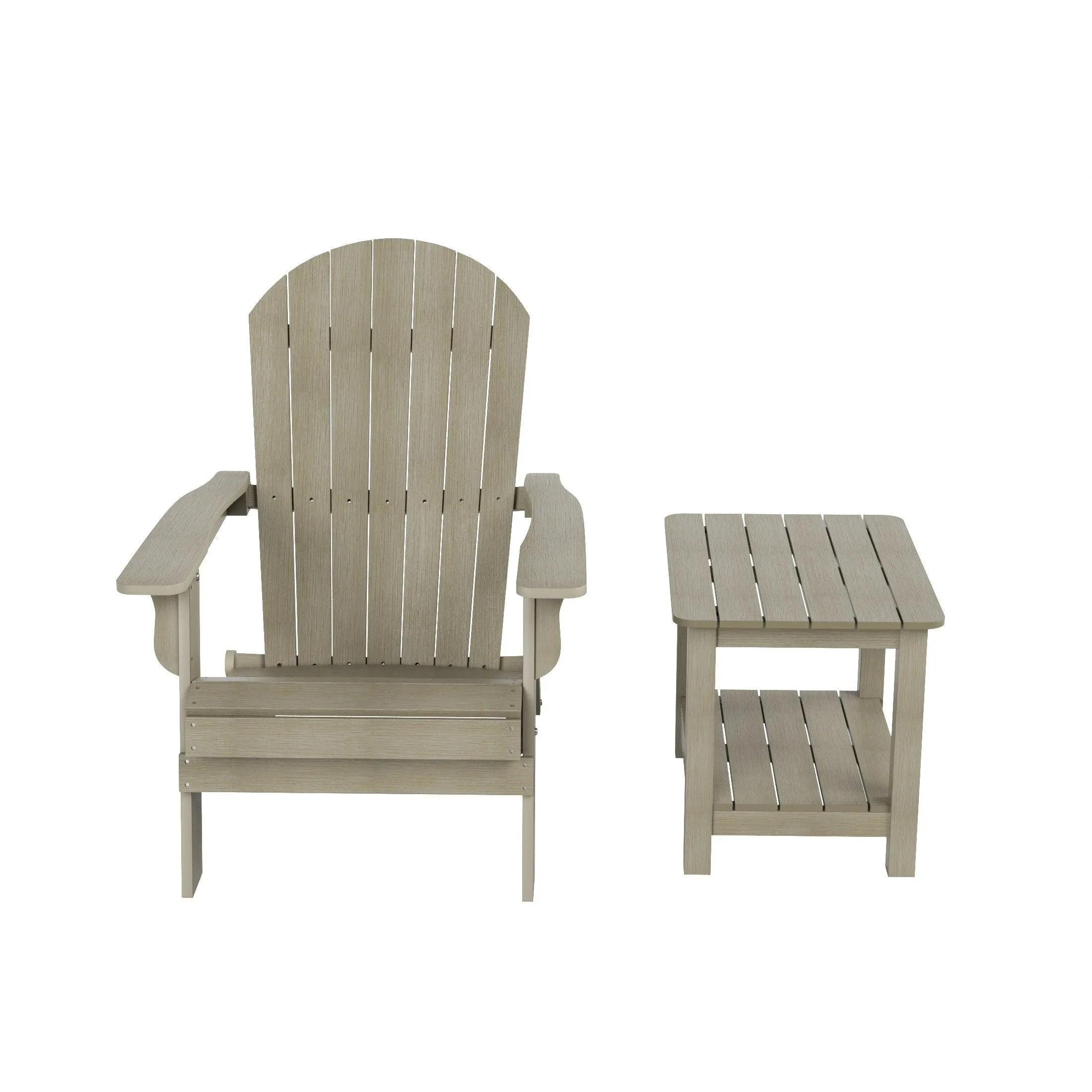 Florence HIPS Folding Adirondack Chair with Side Table Set