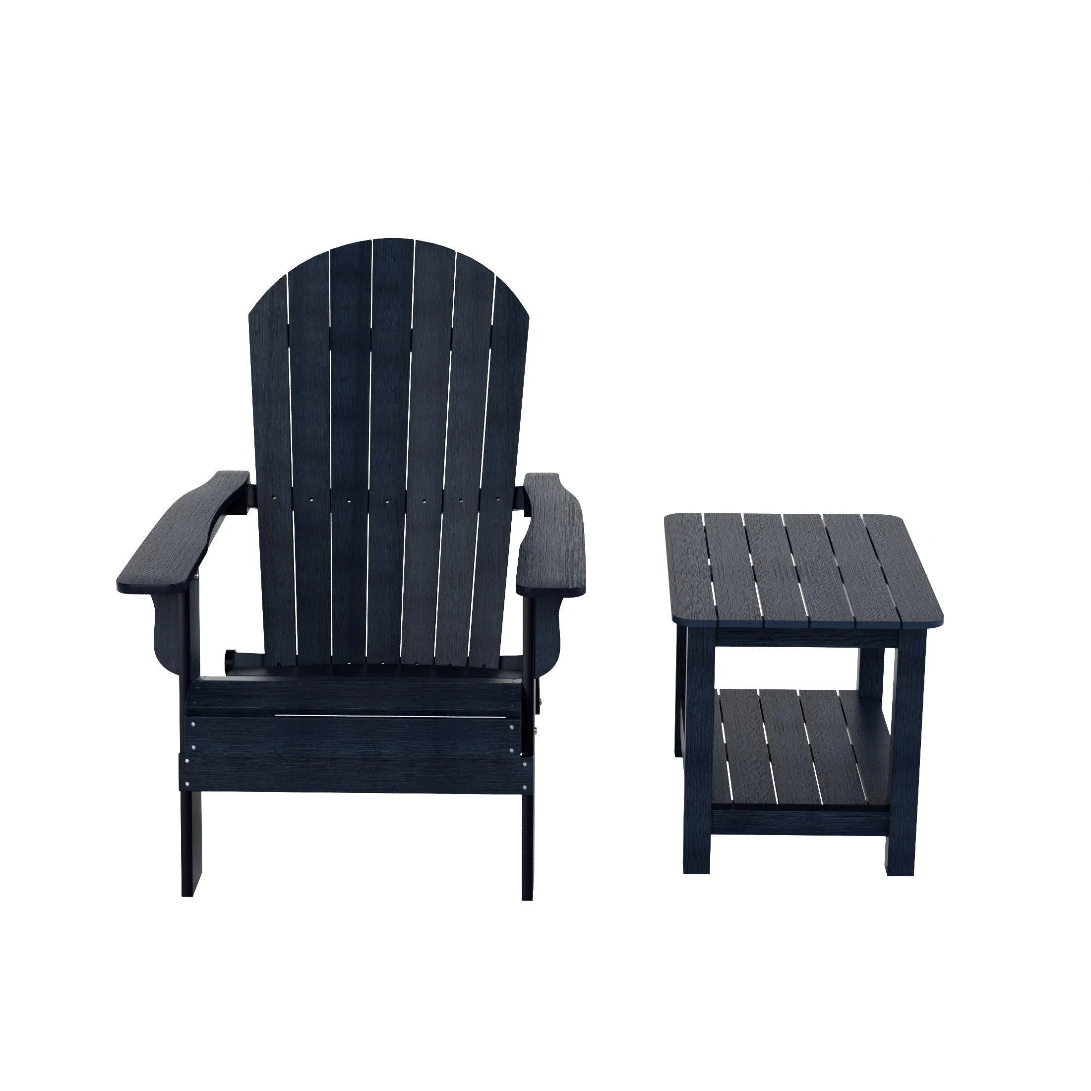 Florence HIPS Folding Adirondack Chair with Side Table Set