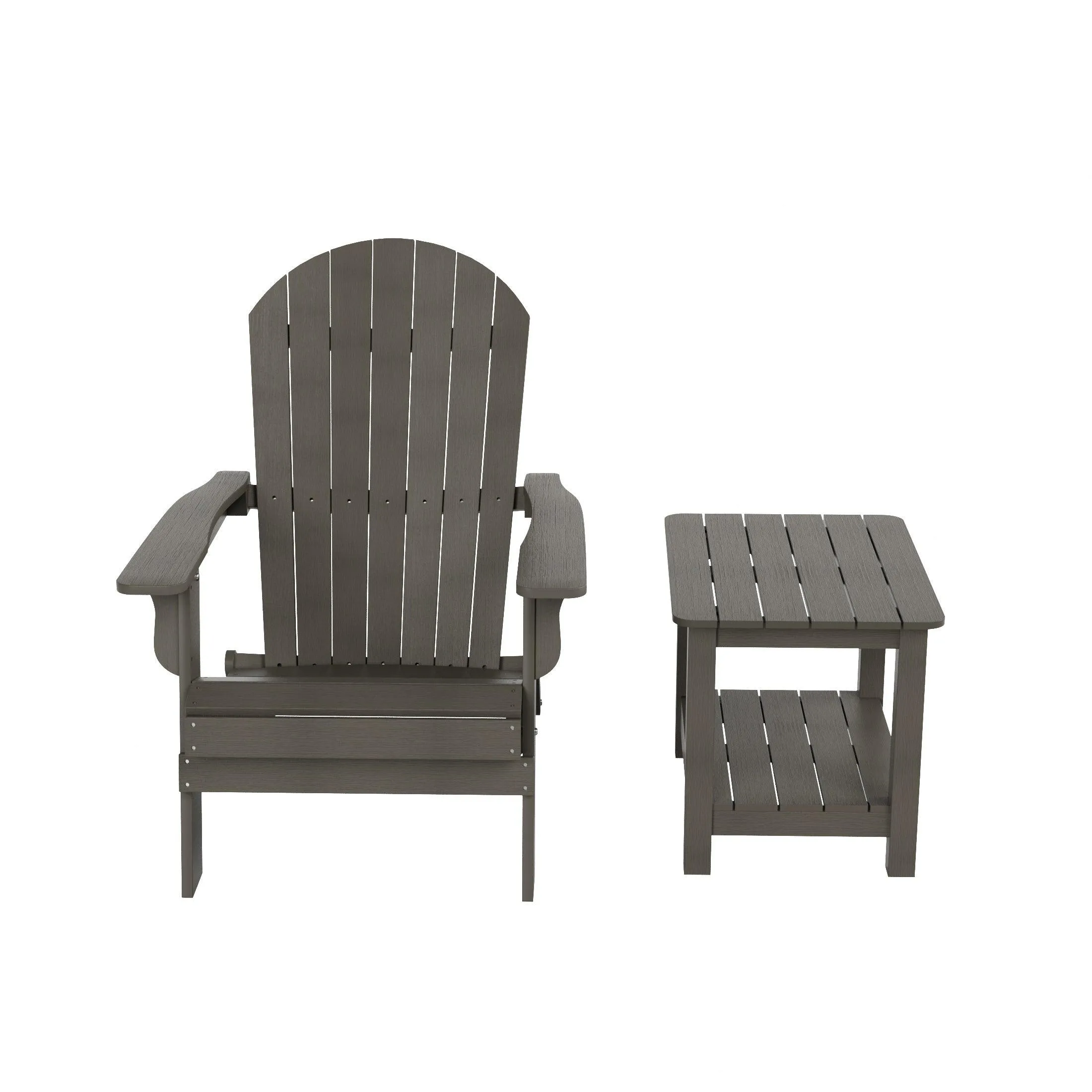 Florence HIPS Folding Adirondack Chair with Side Table Set