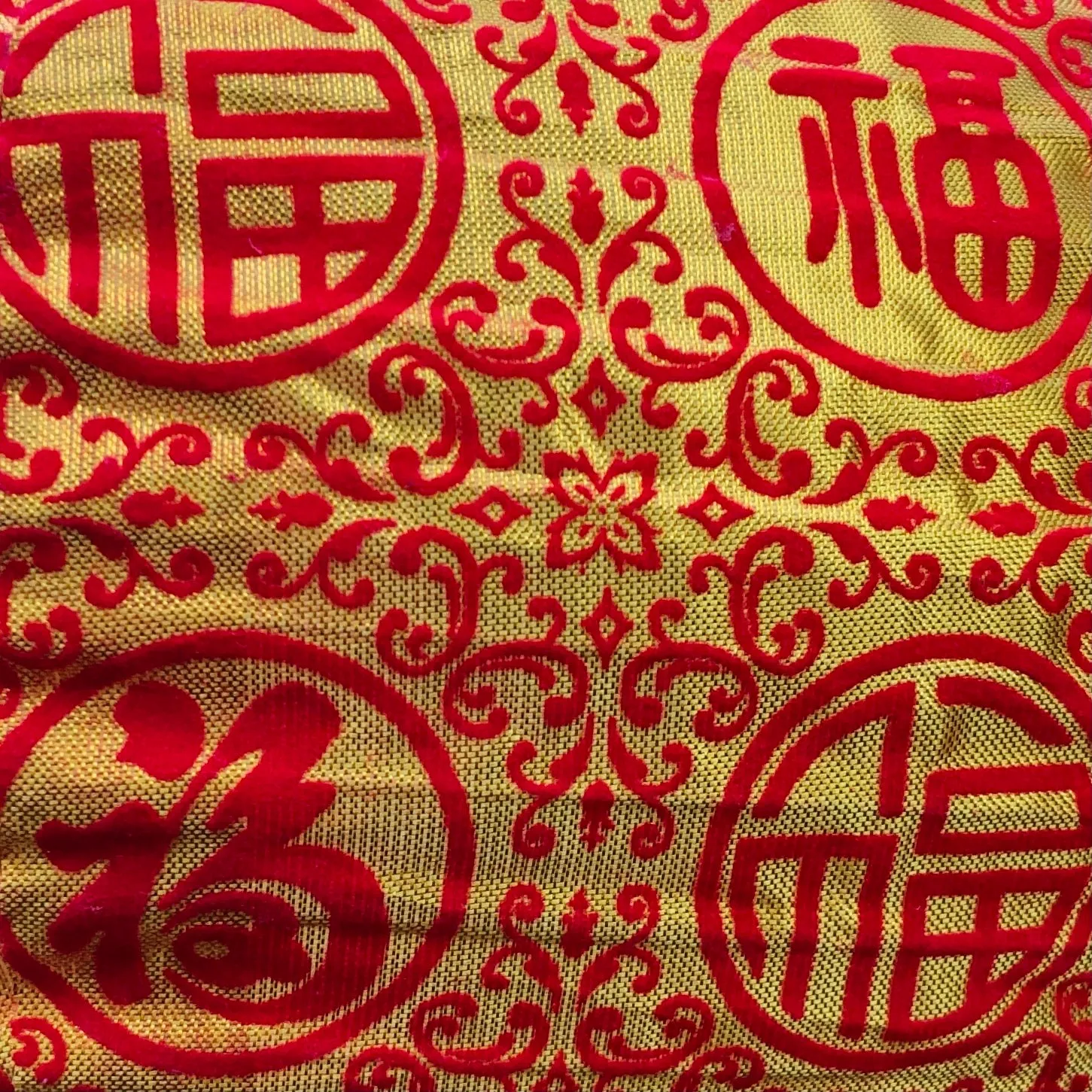 Gold Silk / Red Velvet Chinese Lanterns - 2 pack