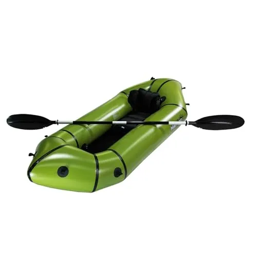 Hapcap Packraft Inflatable Kayak for Flat or White Water Rafting Tour,with Kayak Paddle,8.4ft 1 Person Kayak for Adults,Durable and Compact,Rapid Inflate,Ideal for Adventure