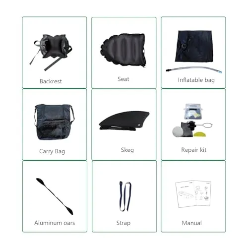 Hapcap Packraft Inflatable Kayak for Flat or White Water Rafting Tour,with Kayak Paddle,8.4ft 1 Person Kayak for Adults,Durable and Compact,Rapid Inflate,Ideal for Adventure