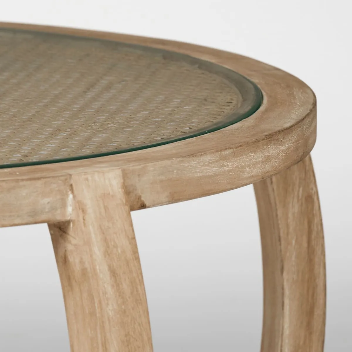 Hubbard Coffee Table Brown Cane | Glass
