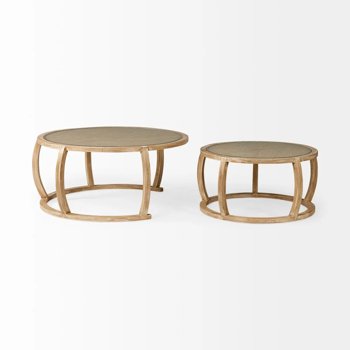 Hubbard Coffee Table Brown Cane | Glass