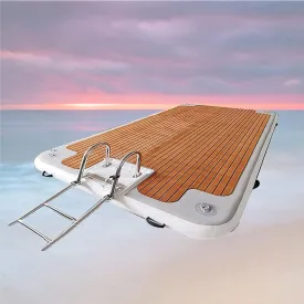 Inflatable Floating Dock on Water, Inflatable Deck Floating Mat, Floating Island Raft with Non-Slip Surface, Sea Fishing Platform, 2 * 2.5M