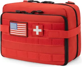 Jueachy Tactical Molle Pouch Large Admin Bag Utility Tool Pouches Molle Attachment EDC Pouches Expandable Molle Accessories Organizer Medical Pocket U.S.A Patch Included