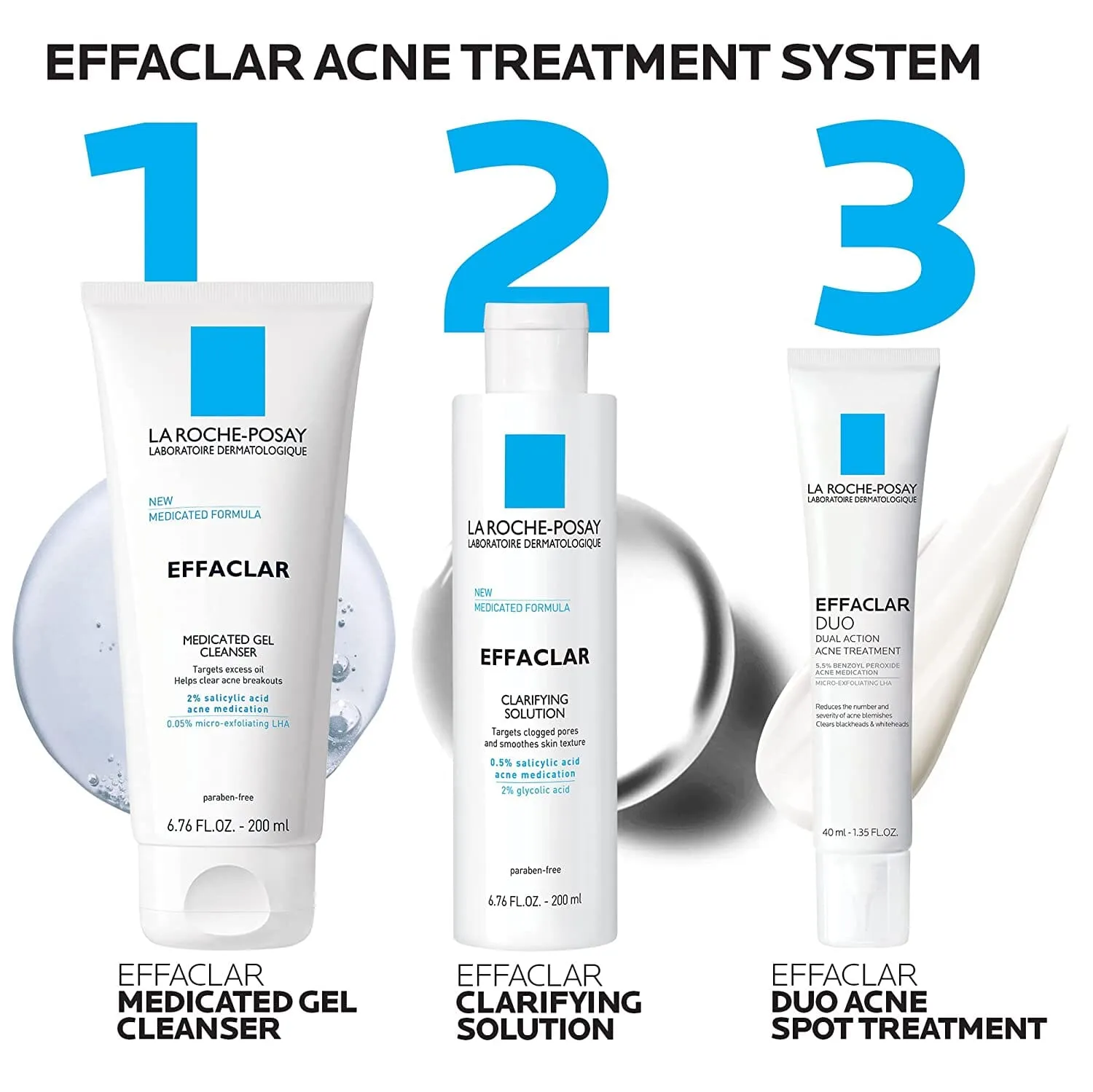 La Roche-Posay Effaclar 3 Step Acne Treatment System