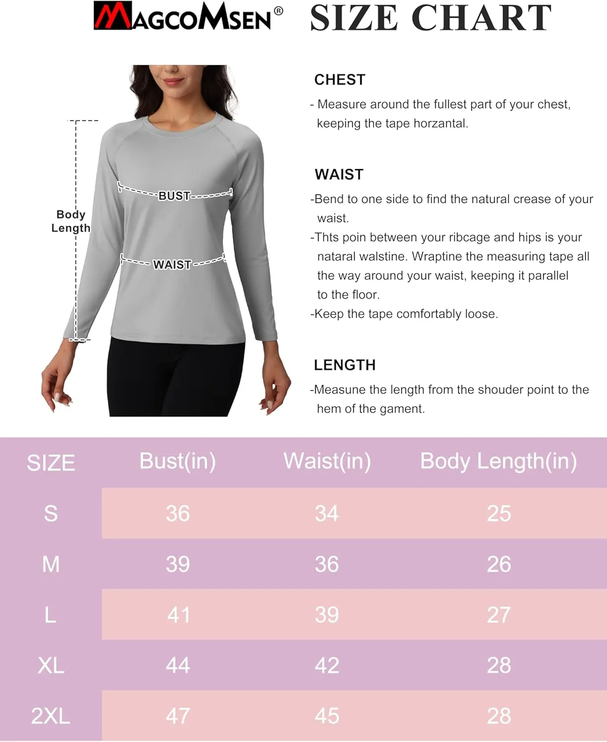 MAGCOMSEN Women's Thermal Shirts Fleece Lined Undershirt Long Sleeve Tops Warm Workout Winter Base Layer