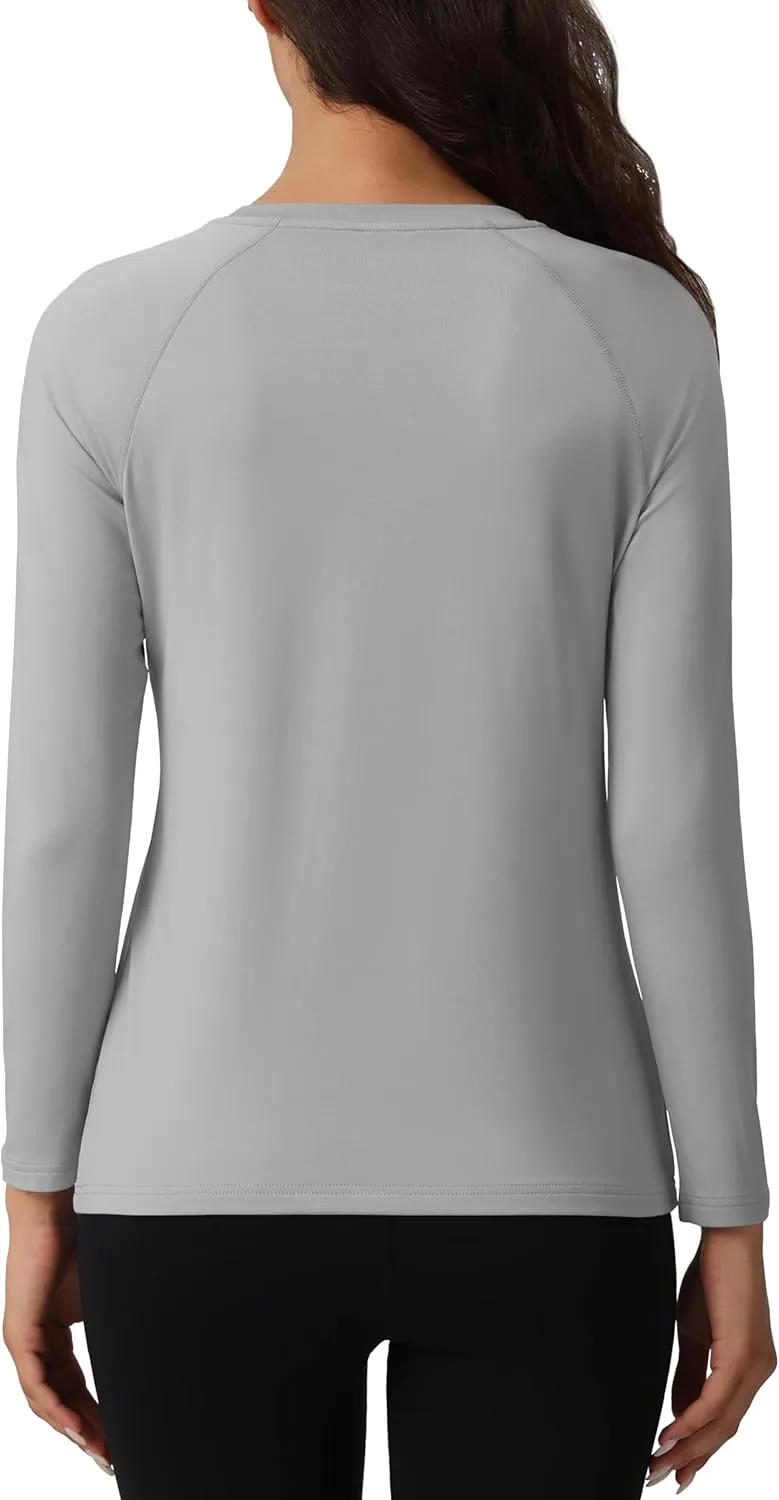 MAGCOMSEN Women's Thermal Shirts Fleece Lined Undershirt Long Sleeve Tops Warm Workout Winter Base Layer