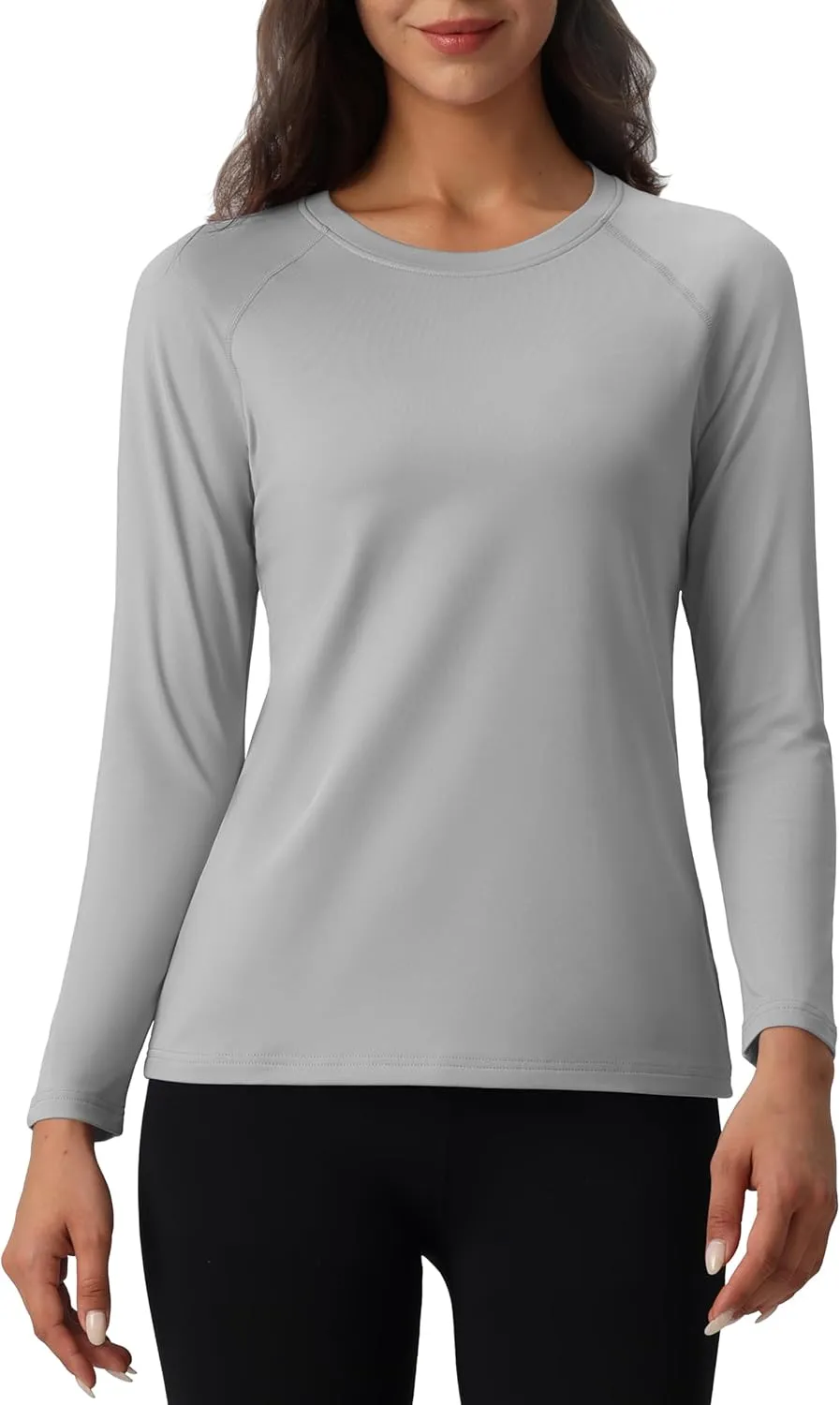 MAGCOMSEN Women's Thermal Shirts Fleece Lined Undershirt Long Sleeve Tops Warm Workout Winter Base Layer