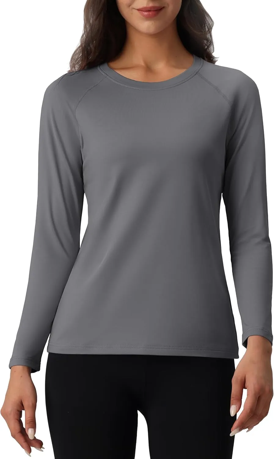 MAGCOMSEN Women's Thermal Shirts Fleece Lined Undershirt Long Sleeve Tops Warm Workout Winter Base Layer