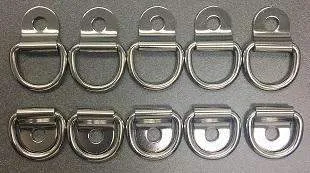 Marine Boat 316 Stainless Steel D Ring Pad Eye D-Ring 1/4'' Pinhole | 10 PACK