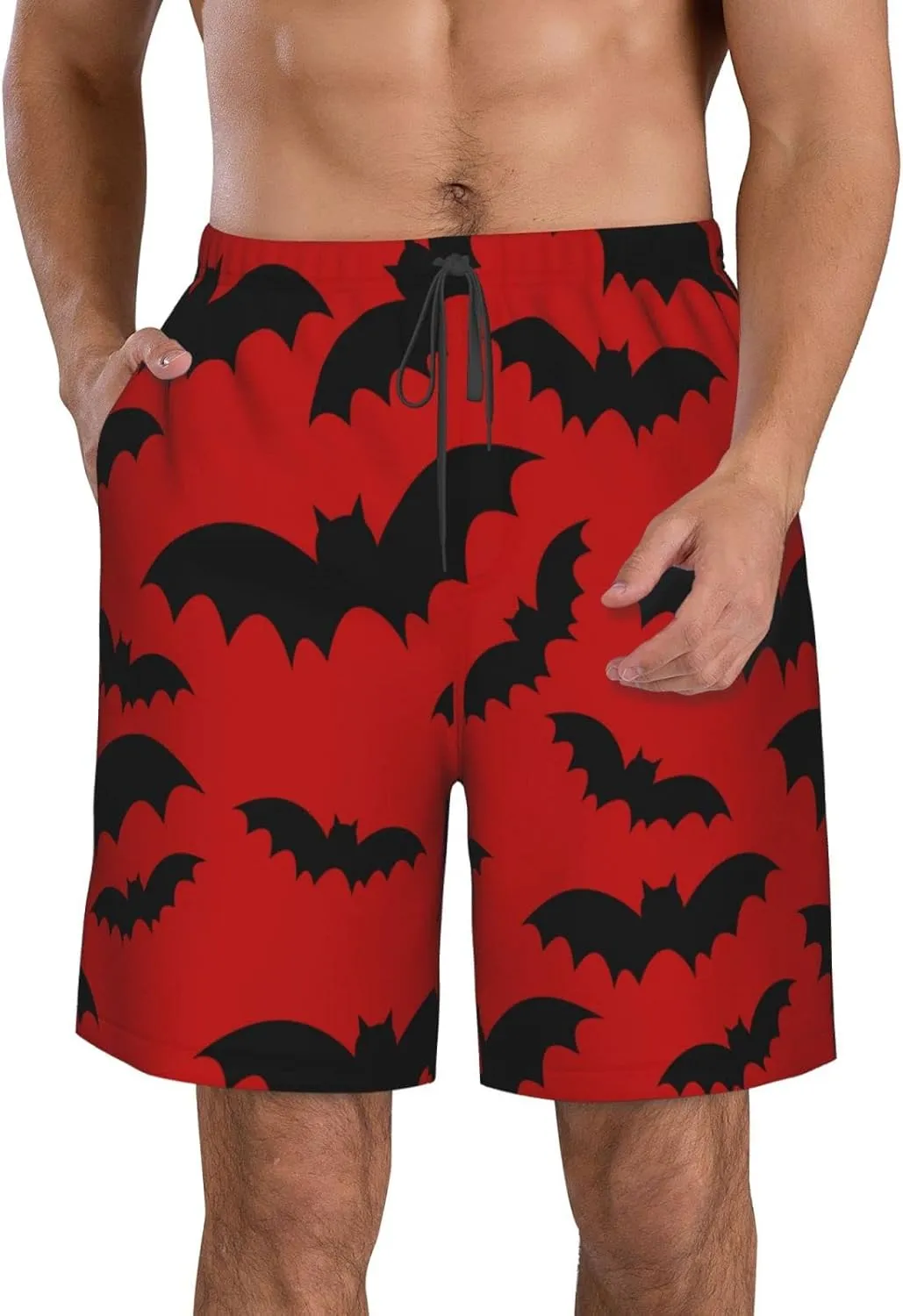 Mens Quick Dry Swim Trunks with Mesh Lining, Summer Surf Long Beach Pants Board Shorts Bathing Suits