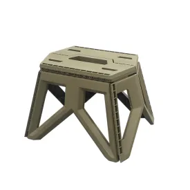 Portable Thickened Plastic Folding Stool Outdoor Fishing Stool, Color: Army Green