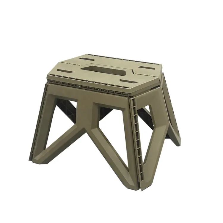 Portable Thickened Plastic Folding Stool Outdoor Fishing Stool, Color: Army Green
