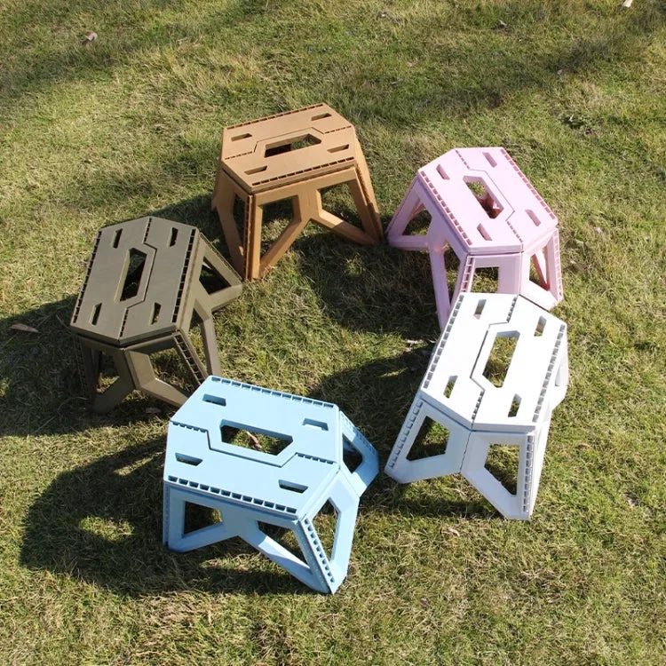 Portable Thickened Plastic Folding Stool Outdoor Fishing Stool, Color: Army Green