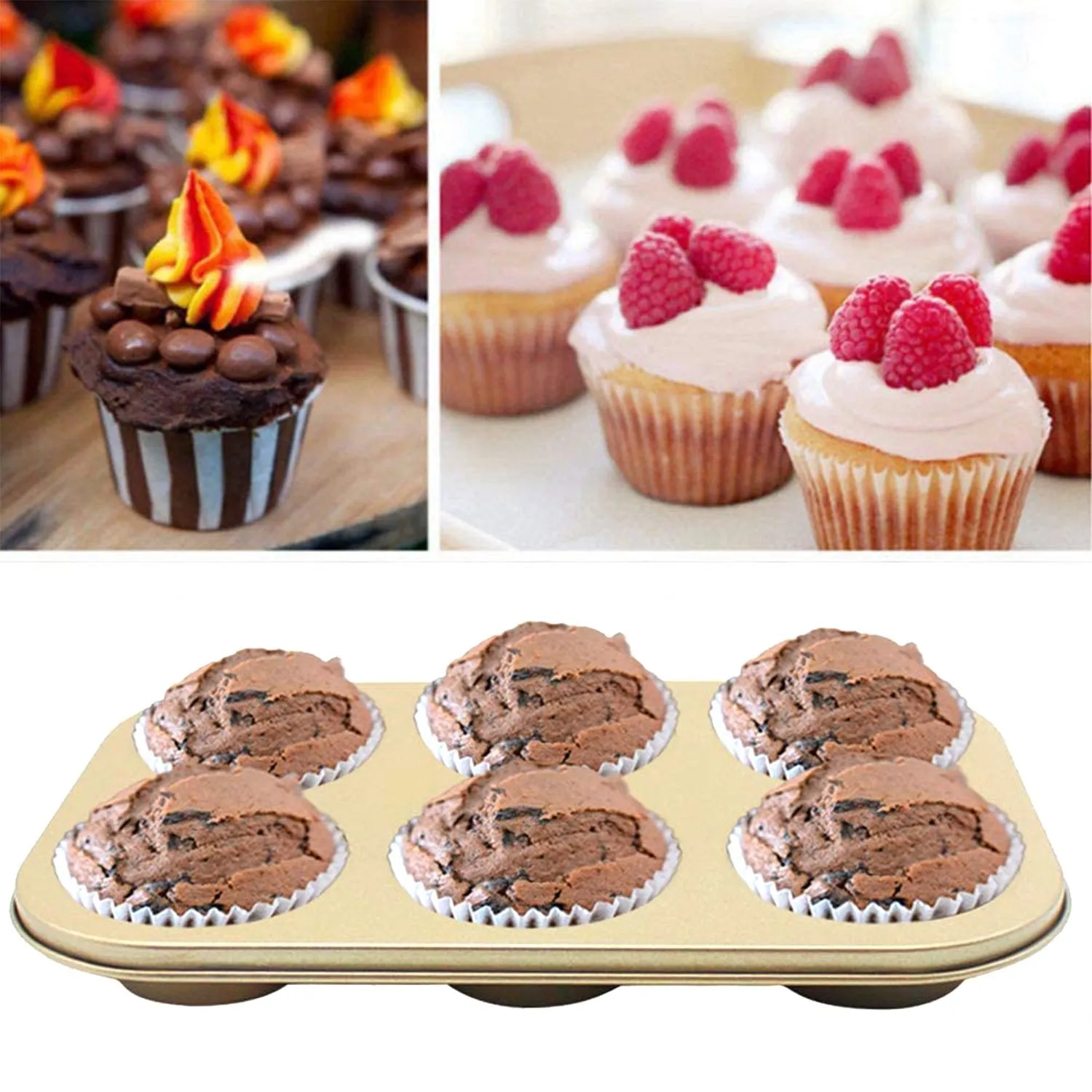 Round Shape Carbon steel Muffin Cupcake Mould Case Bakeware