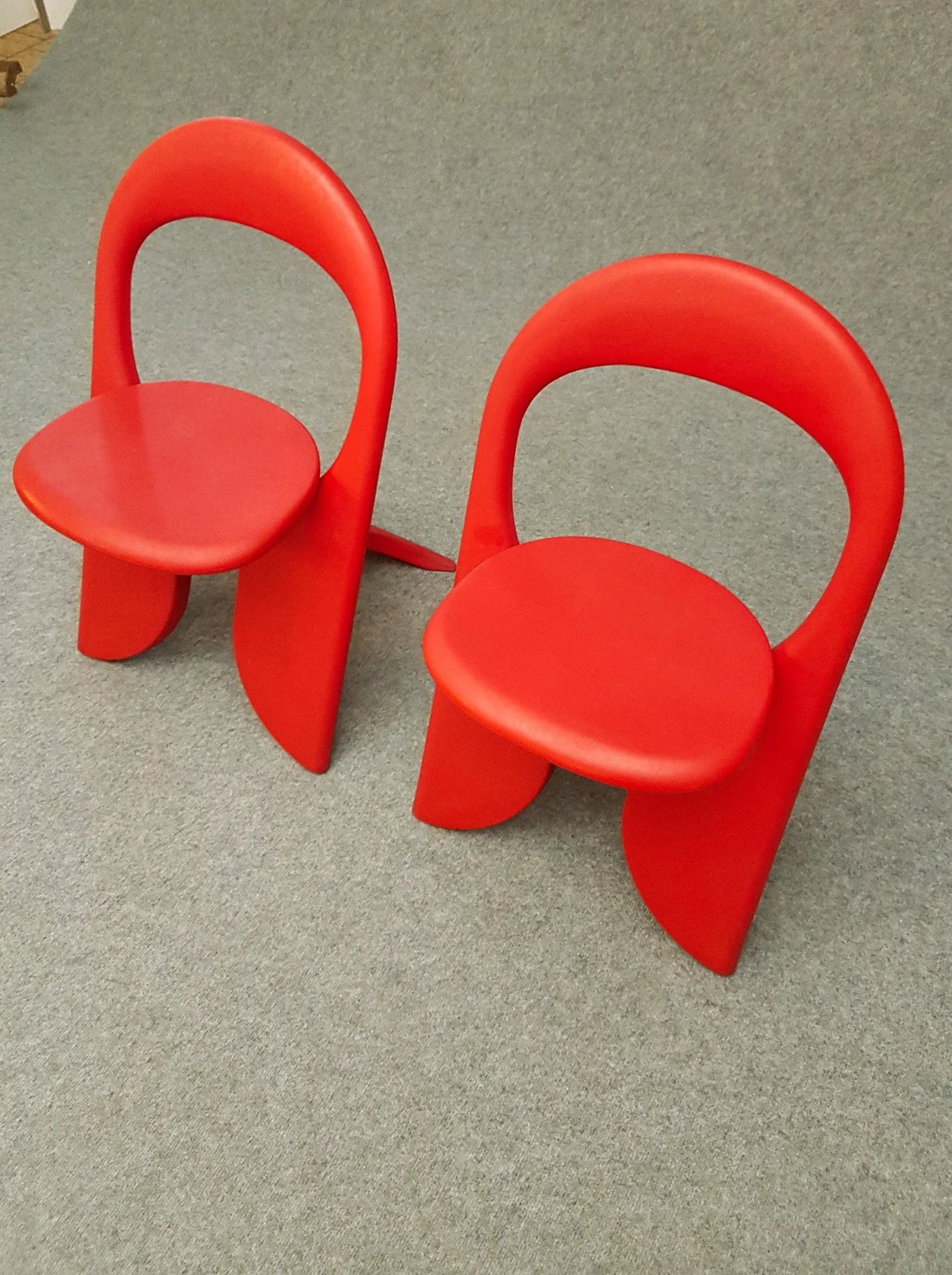 Set 2 vintage red folding chairs Filly - Giorgio Gurioli - 1980s
