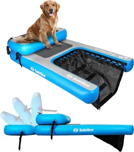 SOLSTICE Inflatable Pup Plank, Dog Water Ramp for Boats & Docks, Boost Step, 220 lb Capacity - Floating Platform for Pets for Lake, River, Beach & Swimming Pool, Includes Pump, Patent-Protected Design