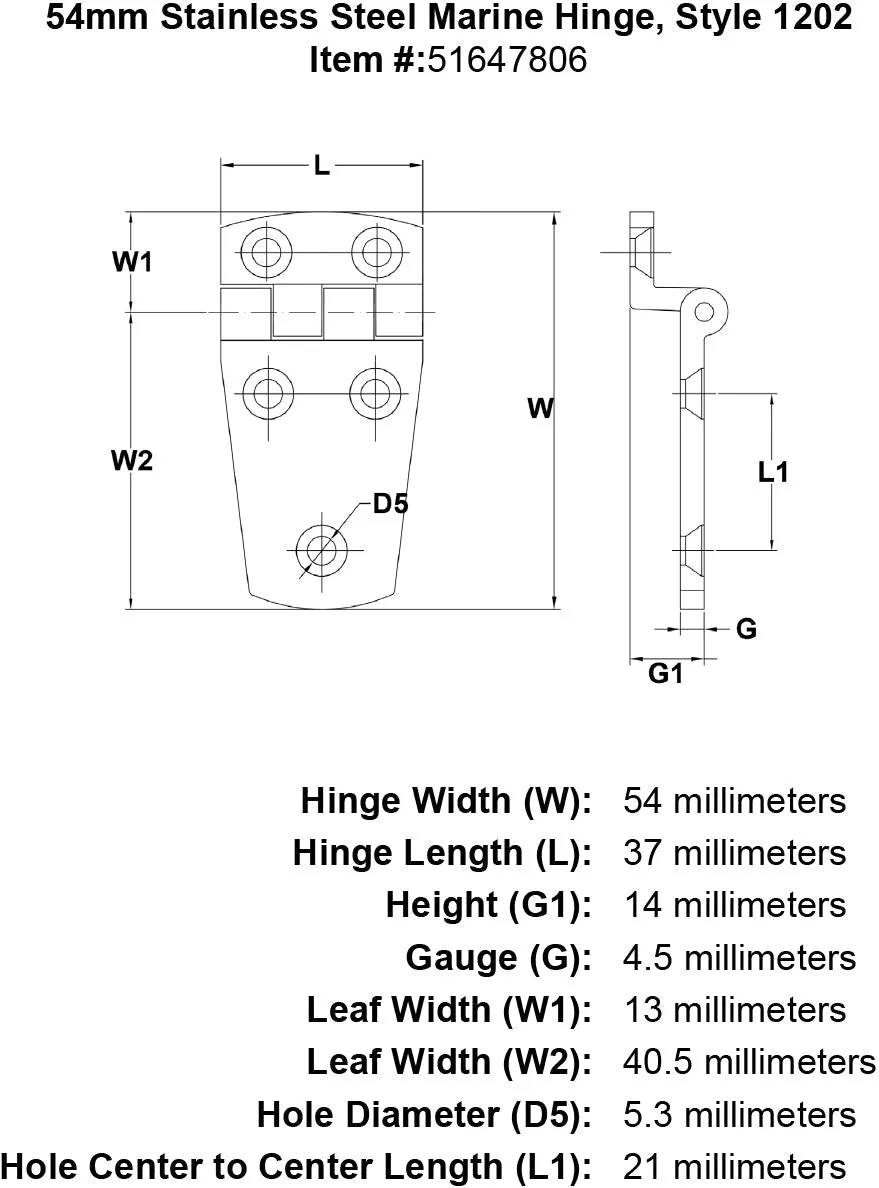 Style 1202 Hinge