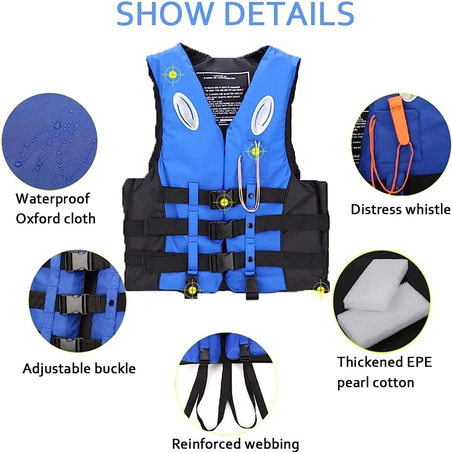 Vest for Adults,Snorkeling Vest for Men & Women, Portable Swim Jacket & Buoyancy Vest for Snorkeling, Swimming, Kayaking, Boating