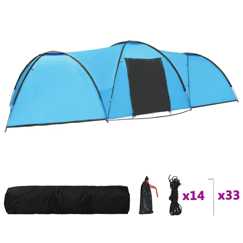 vidaXL Camping Igloo Tent 650x240x190 cm 8 Person Blue