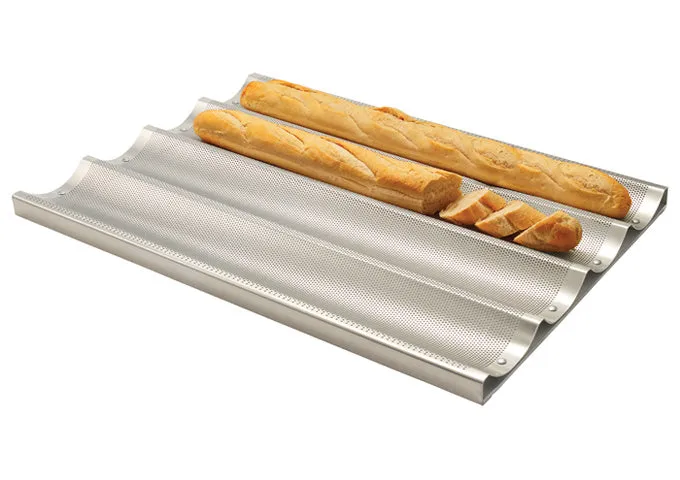 Winco Abpn-6 Aluminum Baguette Pans With Silicone Glaze
