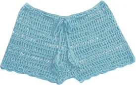 Women's Crochet Cover Up Shorts Hollow Out Knit Bathing Suit Crochet Beach Shorts Coverup Bottom