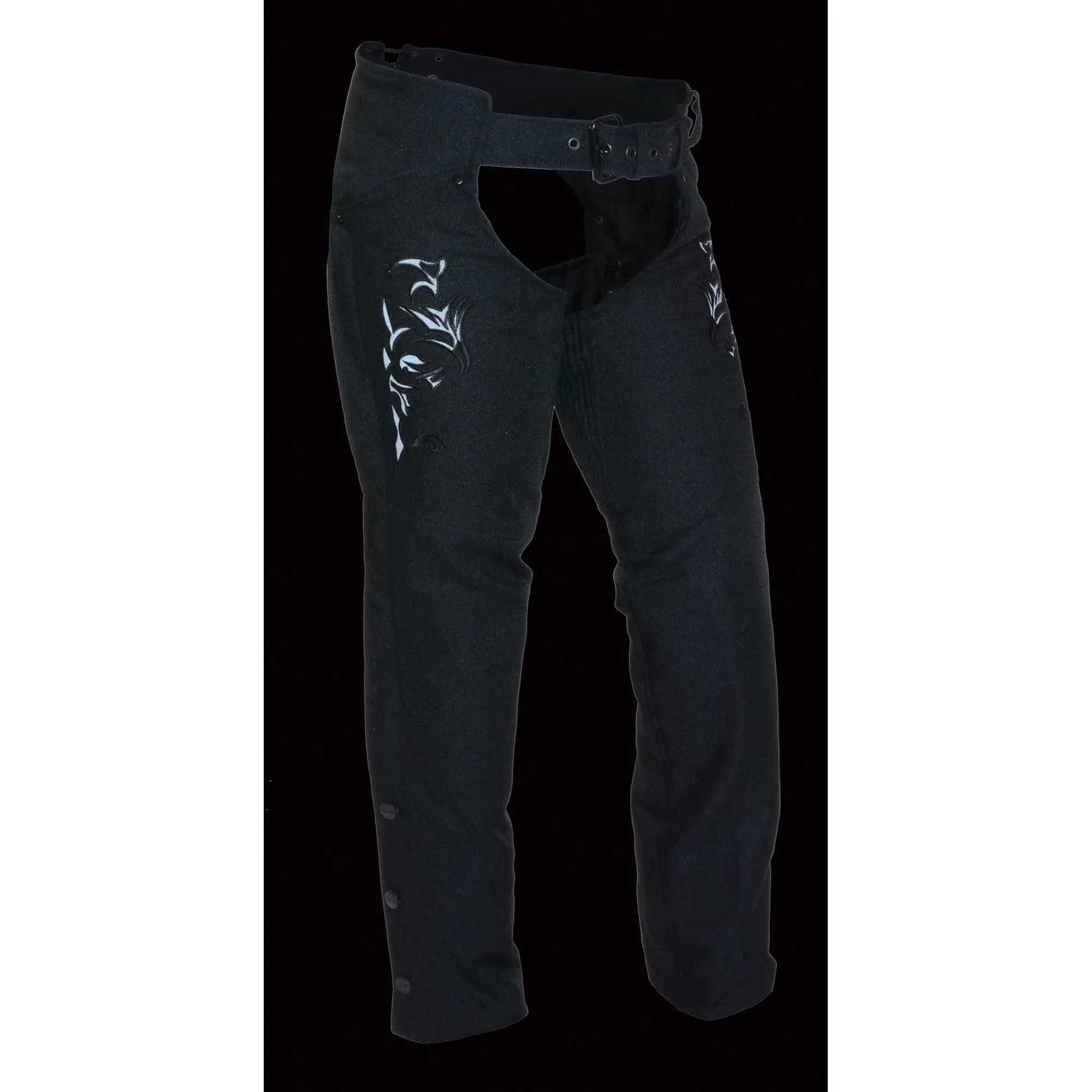 Women’s Textile Chap w/ Tribal Embroidery & Reflective Detail