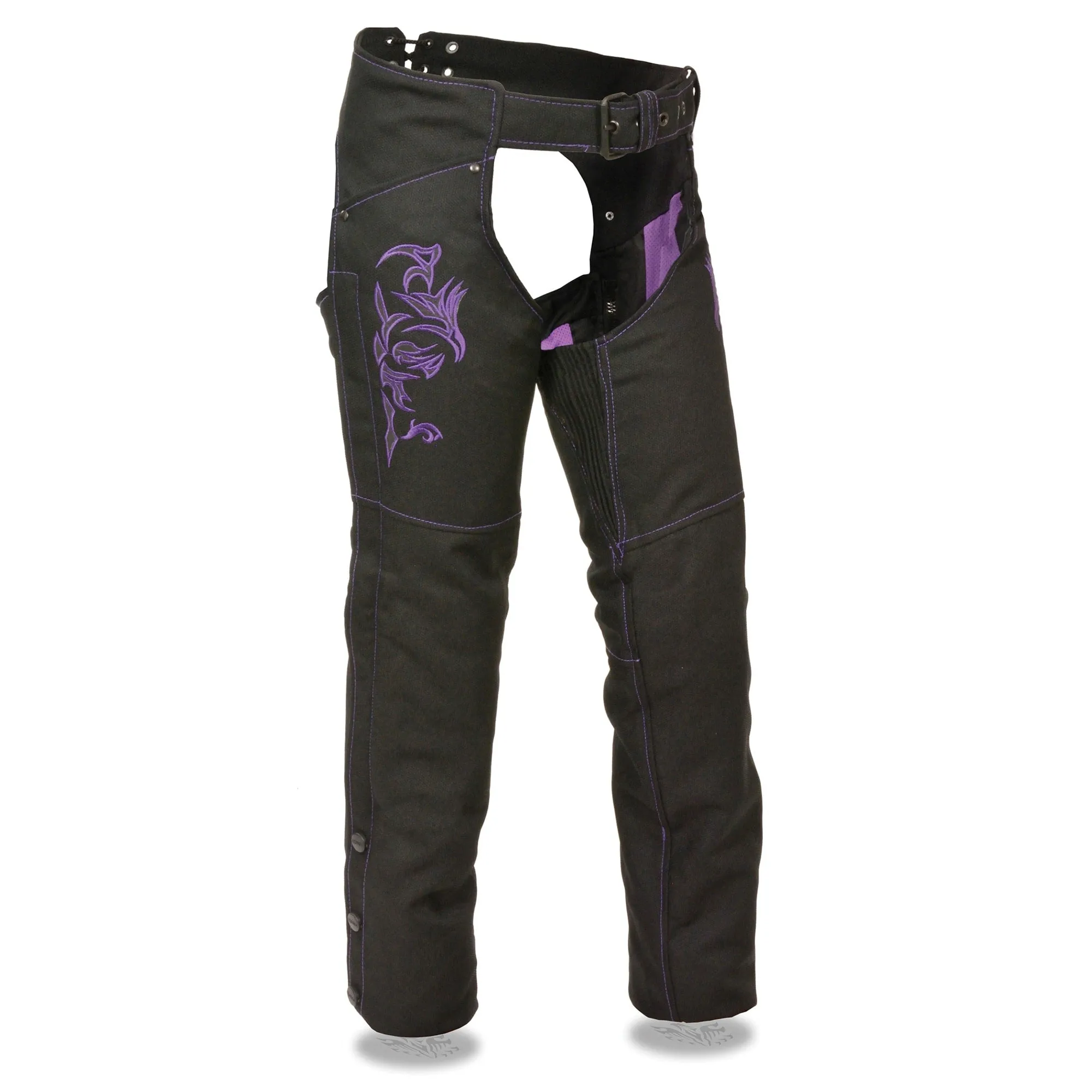 Women’s Textile Chap w/ Tribal Embroidery & Reflective Detail