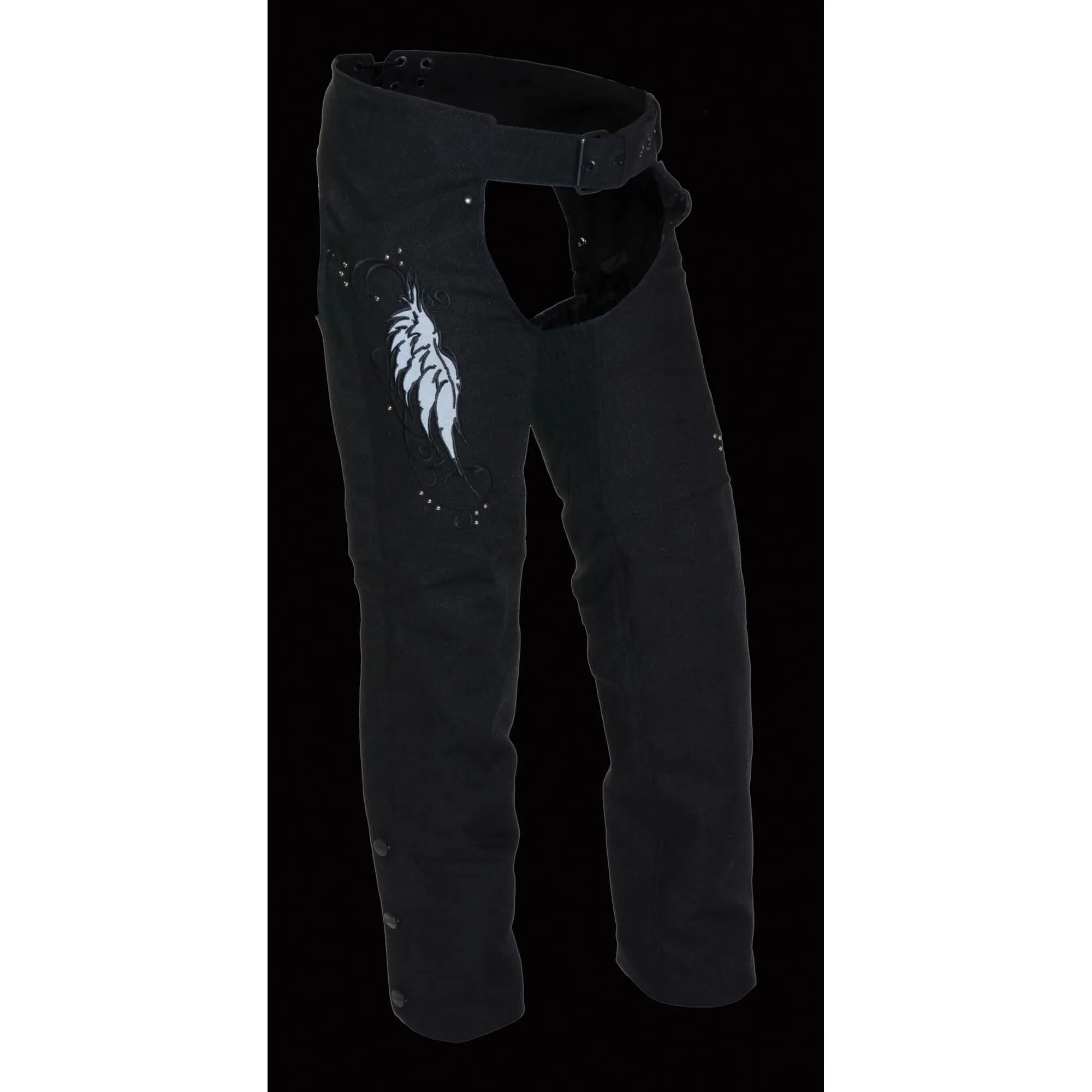 Women’s Textile Chap w/ Wing & Rivet Detailing