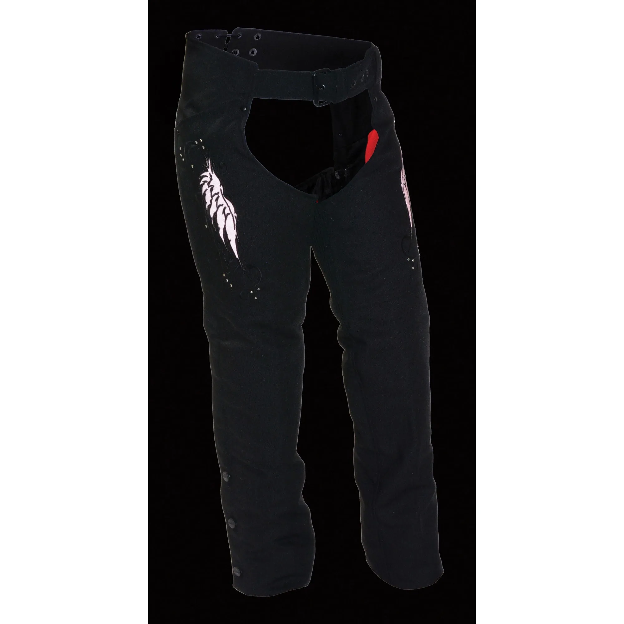 Women’s Textile Chap w/ Wing & Rivet Detailing